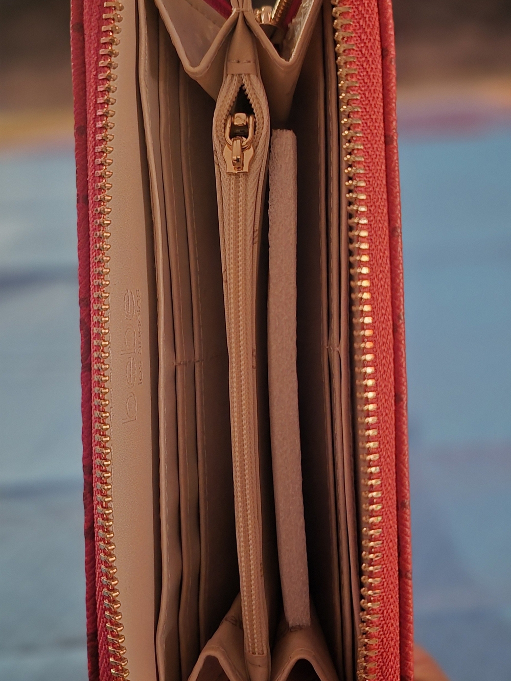 bebe Red Signature Logo Wallet with Metallic Accent - Picture 3 of 5